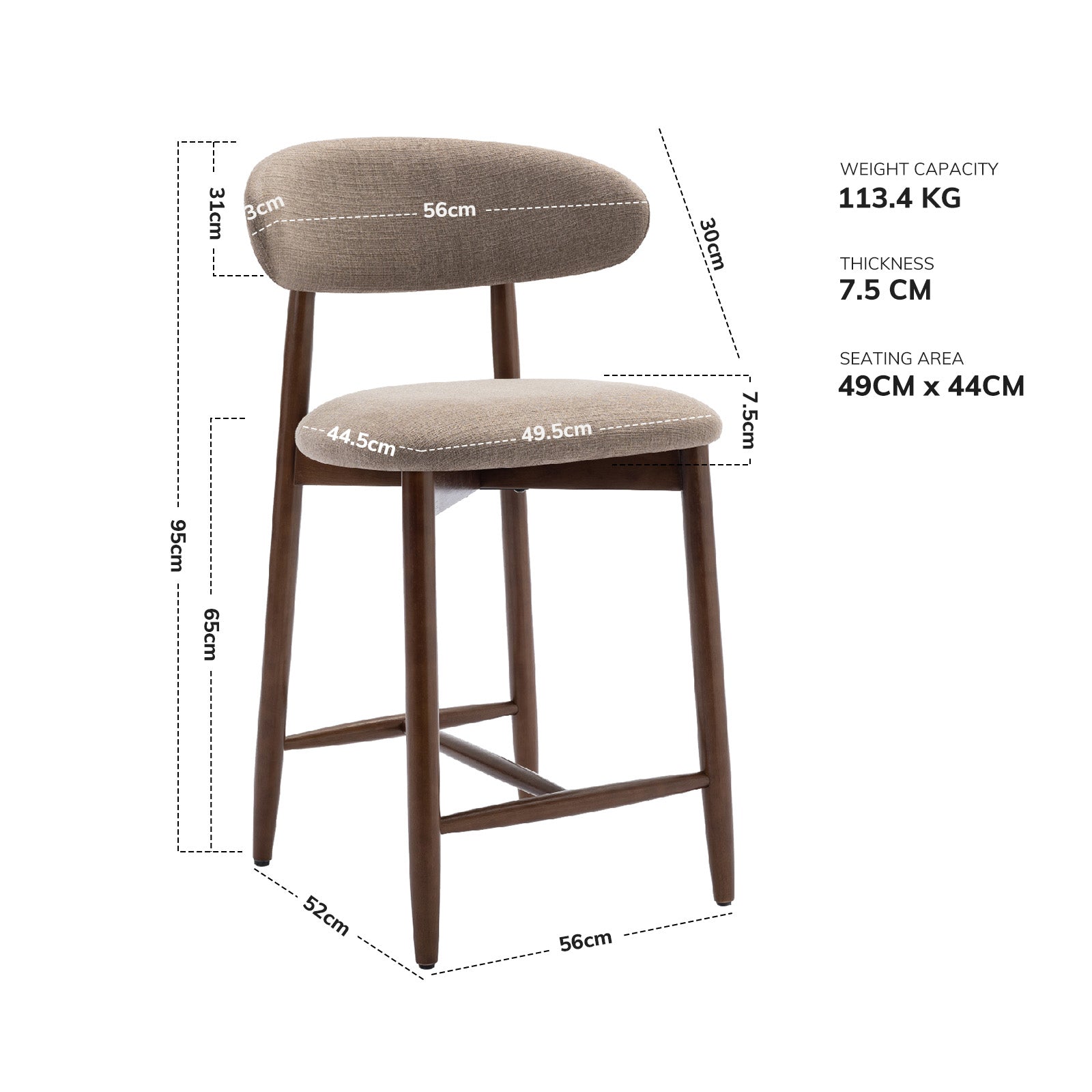 COLAMY ARLA Scandi Minimalist Dining Chair